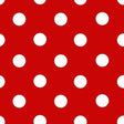 1″ One Inch White Polka Dot on Red Poly Cotton Fabric,