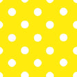 1″ One Inch White Polka Dot on Yellow Poly Cotton Fabric,