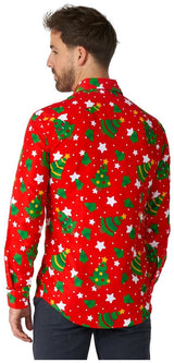 Suitmeister Men's Shirts Christmas Trees Stars Red