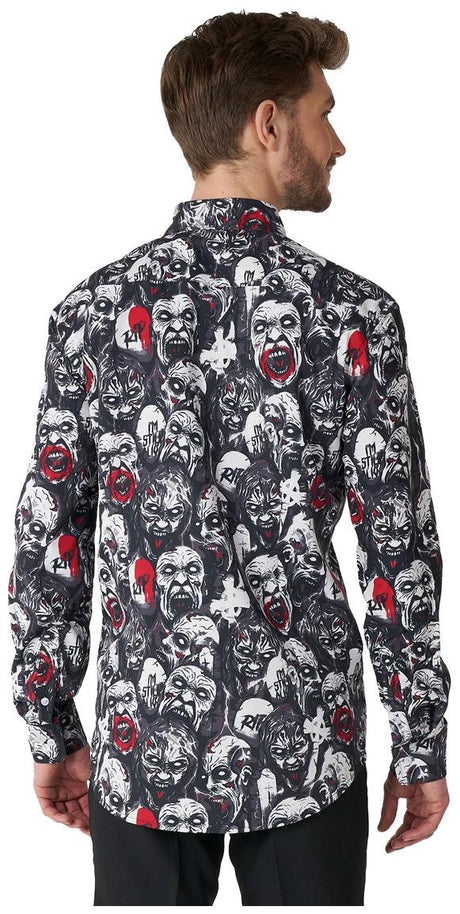 Stylish Suitmeister Zombie Shirt for Halloween Themed Events and Costume Parties