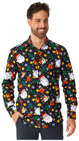 Christmas Themed Suitmeister Men's Shirts for Holiday Parties Family Gatherings and Festive Events