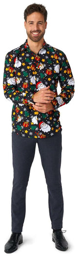 Christmas Themed Suitmeister Men's Shirts for Holiday Parties Family Gatherings and Festive Events