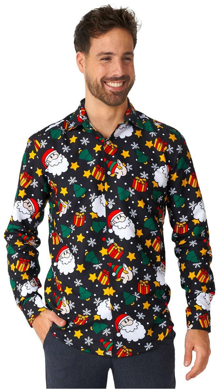 Suitmeister Men's Shirts Santa Elves Black