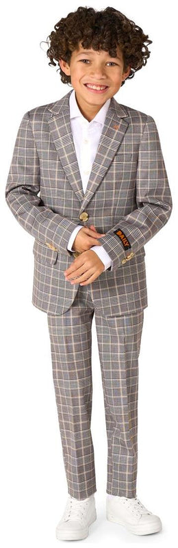 OppoSuits Daily Boys' Suits BOYS Daily Checked Tan
