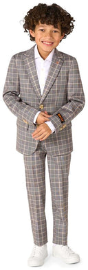 OppoSuits Daily Boys' Suits BOYS Daily Checked Tan