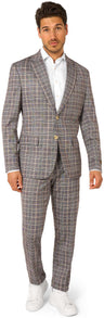 OppoSuits Daily Men's Suits Daily Checked Tan