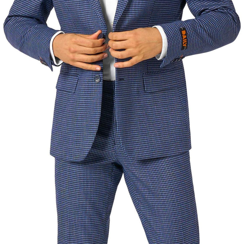 Stylish OppoSuits Daily Checked Navy for Office Parties Casual Events and Daily Wear