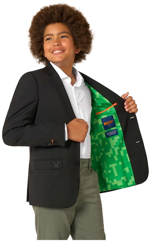 OppoSuits Daily Teen Boys' Blazers TEEN BOYS Daily Minecraft Black