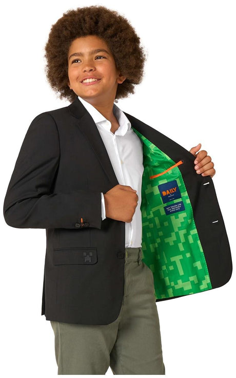 OppoSuits Daily Teen Boys' Blazers TEEN BOYS Daily Minecraft Black