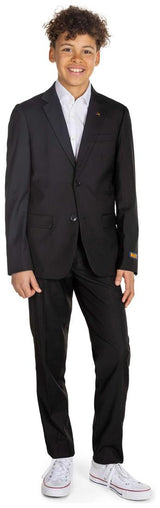 Stylish OppoSuits Daily Deep Black Suit for Teen Boys Halloween Parties Weddings and Classy Events