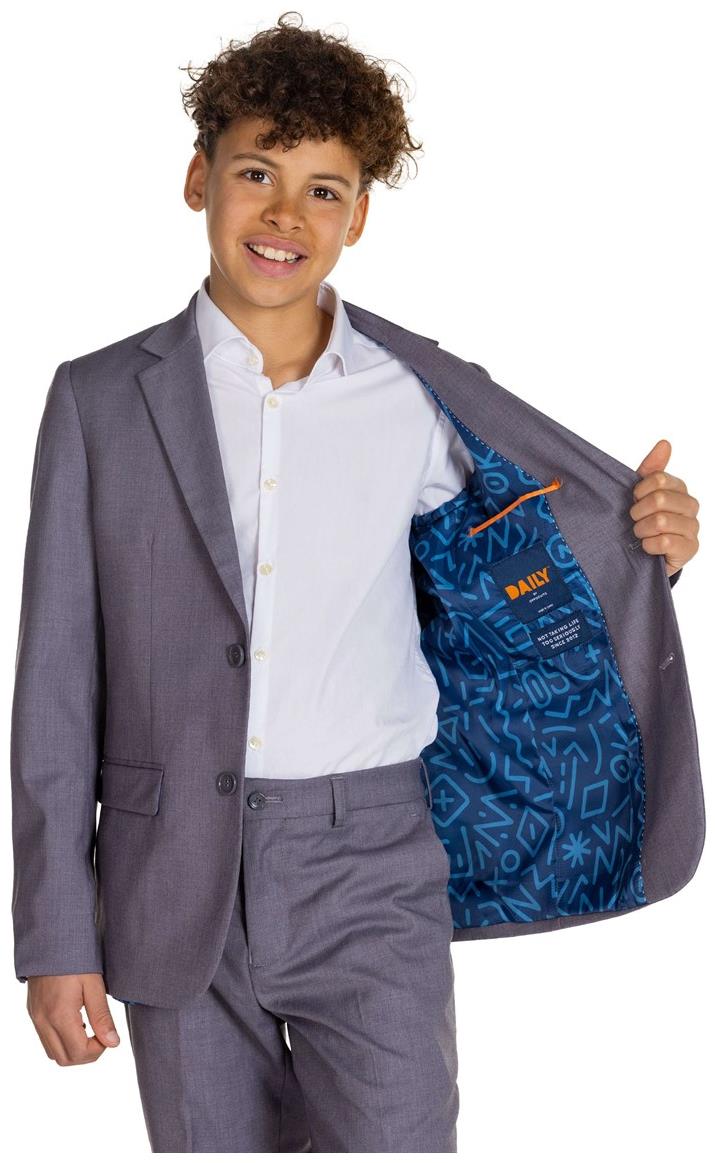 Stylish OppoSuits Daily Dark Grey Suit for Teen Boys School Events Weddings and Celebrations