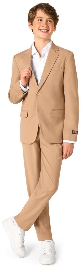 Stylish OppoSuits Daily Dark Sand Suit for Trendsetting Teen Boys Halloween Parties and Special Events
