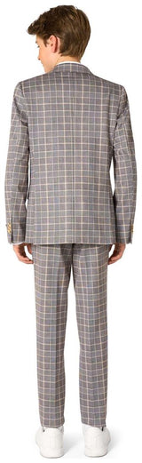 OppoSuits Daily Teen Boys' Suits TEEN BOYS Daily Checked Tan