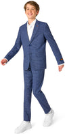 OppoSuits Daily Teen Boys' Suits TEEN BOYS Daily Checked Navy
