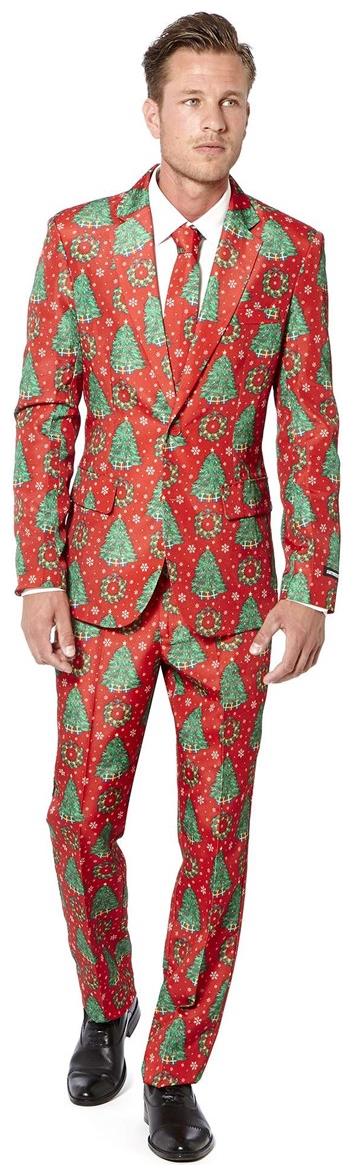 Stylish Suitmeister Men's Christmas Trees Suit for Holiday Parties and Festive Celebrations