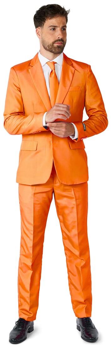 Stylish Solid Orange Suit for Elegance at Holiday Parties and Celebrations