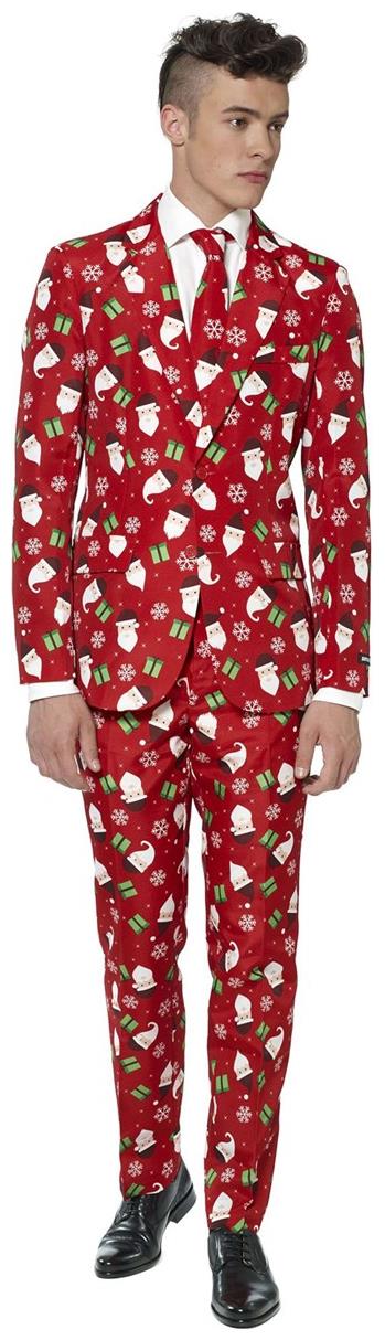 Suitmeister Men's Christmas Red Santa Suit for Holidays Parties Events and Festive Celebrations