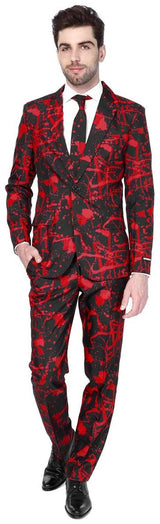 Stylish Suitmeister Halloween Black Blood Suit for Spooky Parties and Themed Events