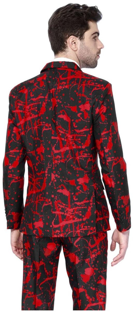 Stylish Suitmeister Halloween Black Blood Suit for Spooky Parties and Themed Events