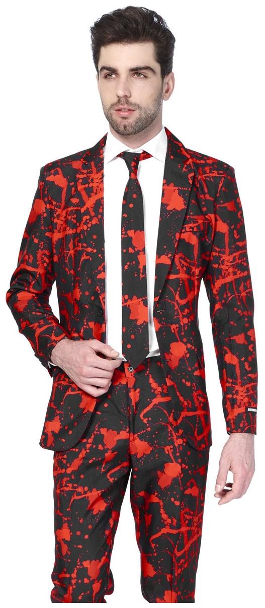Stylish Suitmeister Halloween Black Blood Suit for Spooky Parties and Themed Events