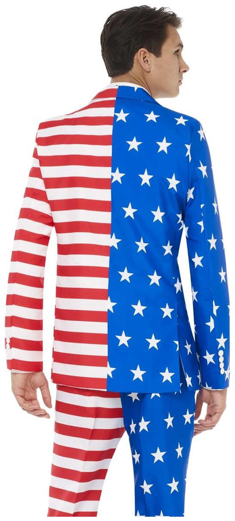 Stylish USA Flag Suit for 4th of July Parties and Patriotic Celebrations