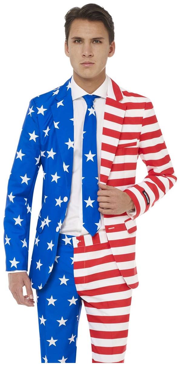 Stylish USA Flag Suit for 4th of July Parties and Patriotic Celebrations