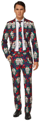 Stylish Suitmeister Men's Day of the Dead Costume for Halloween Parties and Festive Celebrations