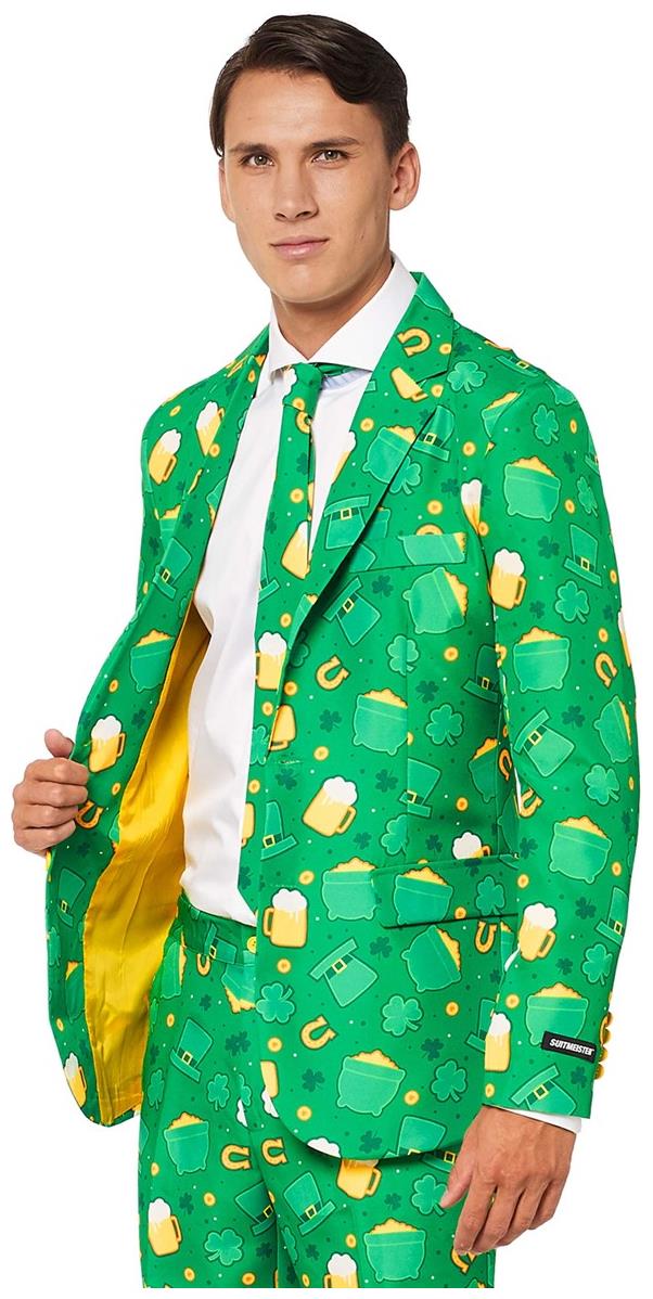 Suitmeister Men's St. Patrick's Day Icons Suit for Festive Celebrations and Themed Parties