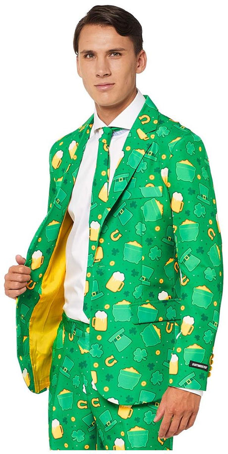Suitmeister Men's St. Patrick's Day Icons Suit for Festive Celebrations and Themed Parties