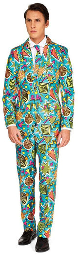 Retro Blue 90's Suit for Men Perfect for Parties Halloween and Themed Events