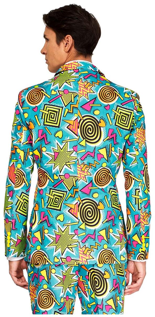 Retro Blue 90's Suit for Men Perfect for Parties Halloween and Themed Events