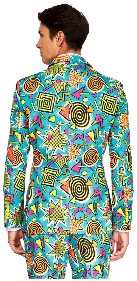 Retro Blue 90's Suit for Men Perfect for Parties Halloween and Themed Events