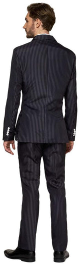 Suitmeister Men's Suits Gangster Pinstripe Black