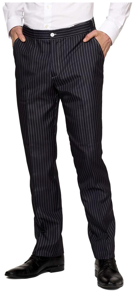 Suitmeister Men's Suits Gangster Pinstripe Black