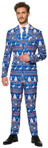Suitmeister Men's Suits Christmas Blue Nordic