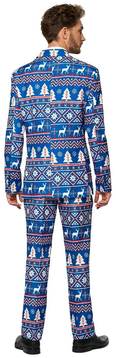 Suitmeister Men's Suits Christmas Blue Nordic
