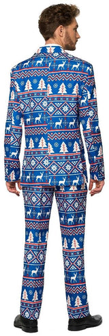 Suitmeister Men's Suits Christmas Blue Nordic