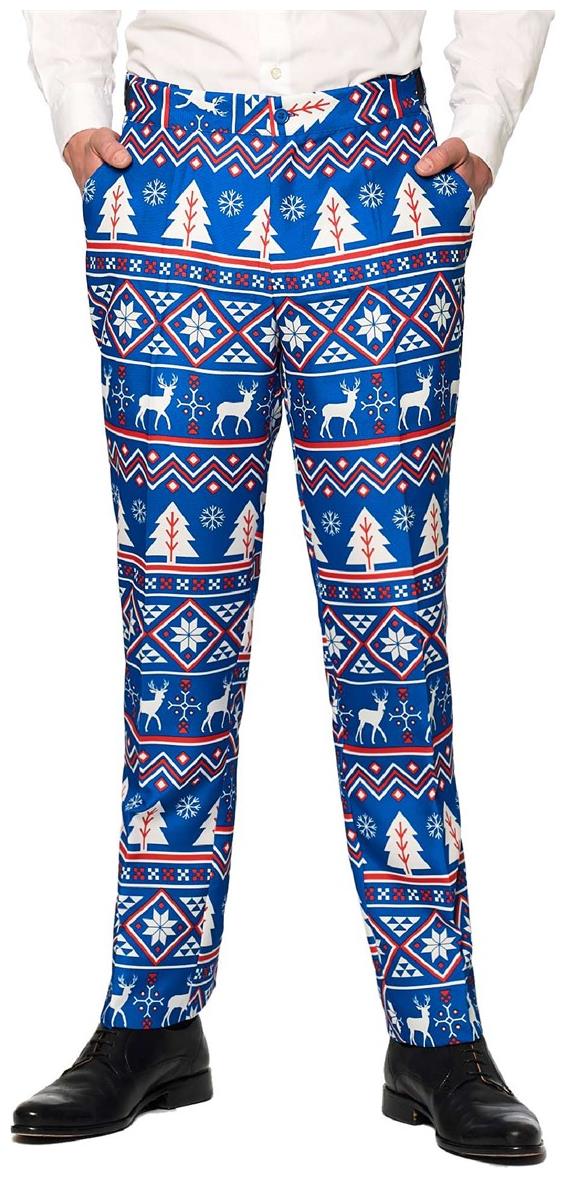 Suitmeister Men's Suits Christmas Blue Nordic