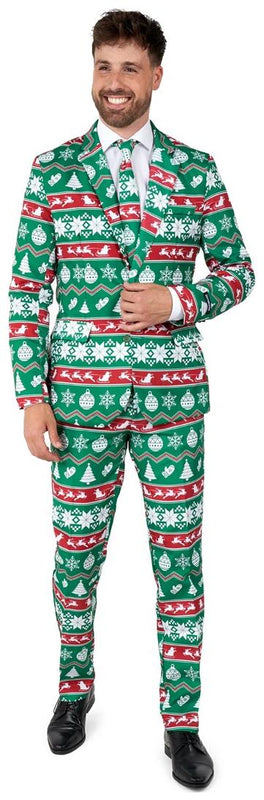 Suitmeister Men's Suits Christmas Green Nordic