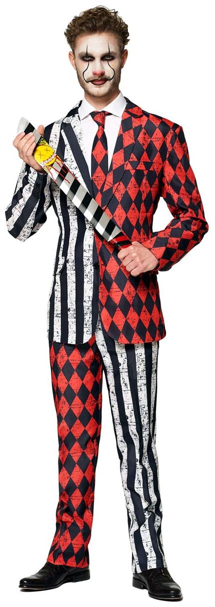 Creepy and Sophisticated Vintage Clown Suit for Halloween Parties and Spooky Celebrations
