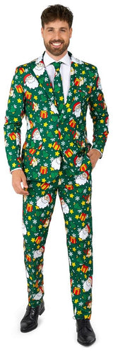 Festive Suitmeister Santa Elves Green Suit for Christmas Parties Holiday Celebrations and Family Gatherings