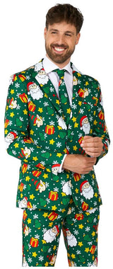 Festive Suitmeister Santa Elves Green Suit for Christmas Parties Holiday Celebrations and Family Gatherings