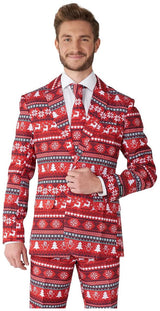 Suitmeister Men's Suits Nordic Pixel Red
