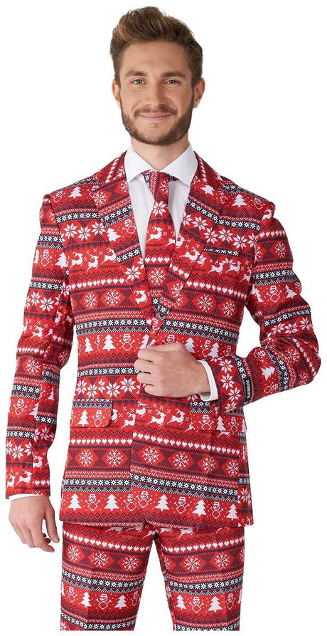 Suitmeister Men's Suits Nordic Pixel Red
