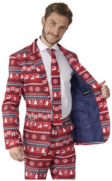 Suitmeister Men's Suits Nordic Pixel Red