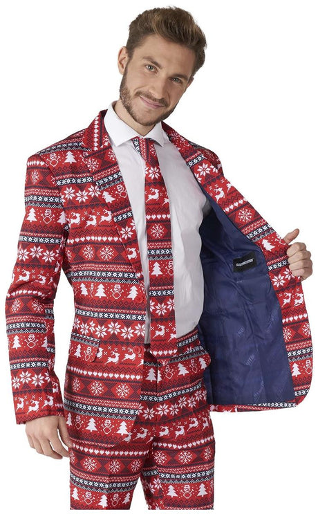 Suitmeister Men's Suits Nordic Pixel Red