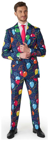 Festive Suitmeister Confetti Balloons Navy Suit for Parties Weddings and Celebrations