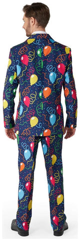 Festive Suitmeister Confetti Balloons Navy Suit for Parties Weddings and Celebrations
