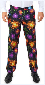 Vibrant Suitmeister Men's Fireworks Black Suit for Party Celebrations and Holiday Events