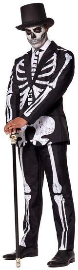 Scary Suitmeister Skeleton Grunge Suit for Halloween Parties and Day of the Dead Celebrations